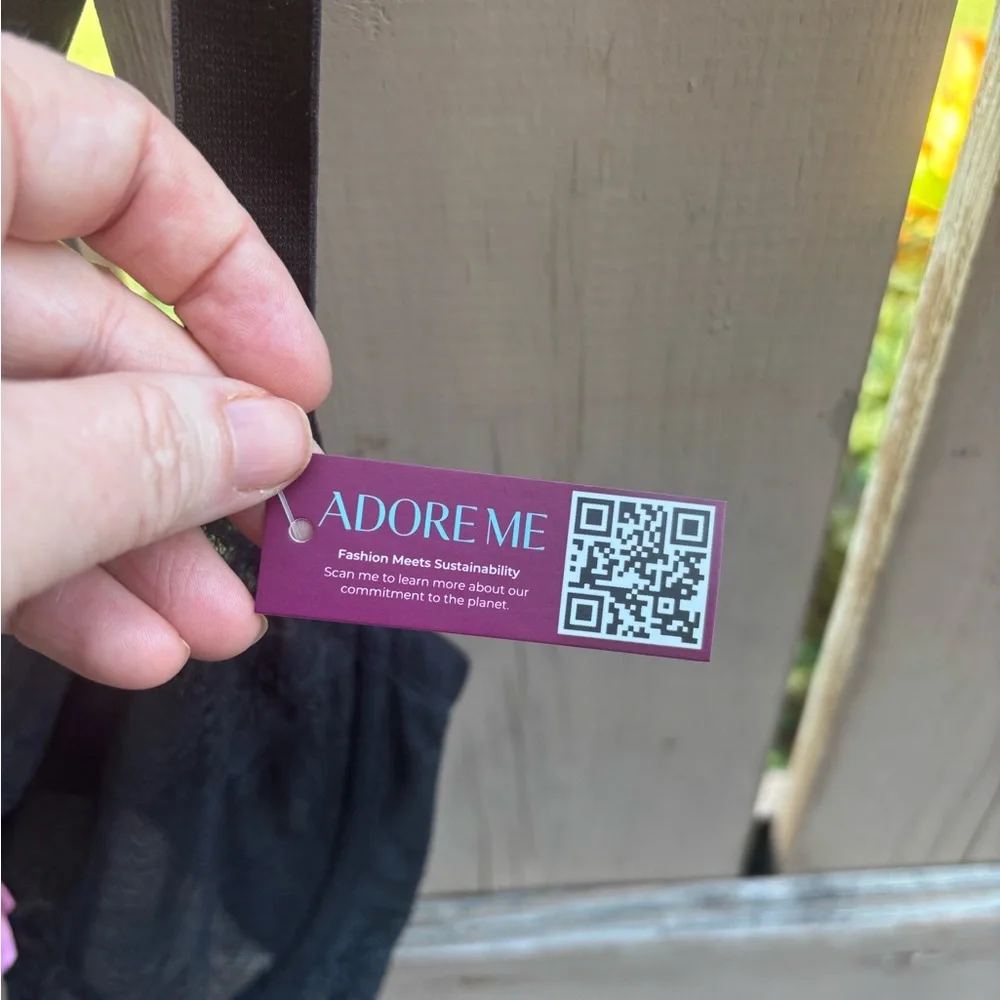 🎉NWT SEXY Adore Me Black Lace Bra with Pink Bows - Picture 5 of 12